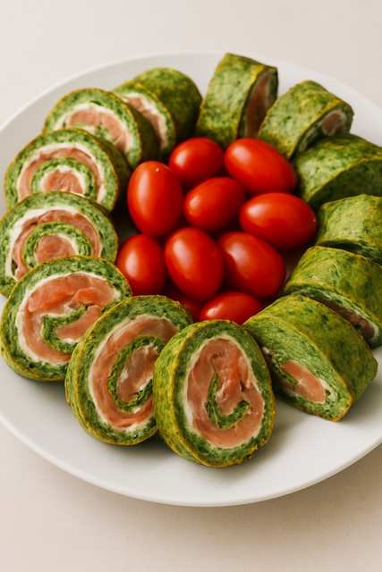 Spinat-Roulade mit Lachs